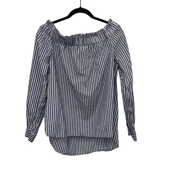 NWT Karen by Karen Kane Fresco striped Off the Shoulder Blouse - Picture 1 of 6